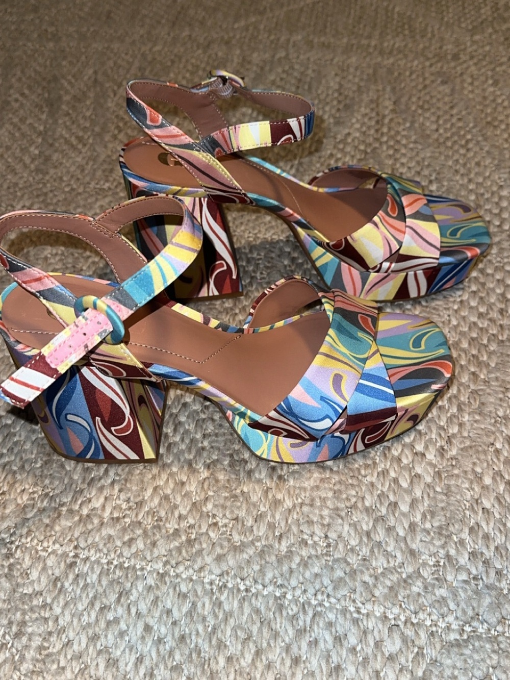 GB girls Multicolor Swirl Platform Sandals